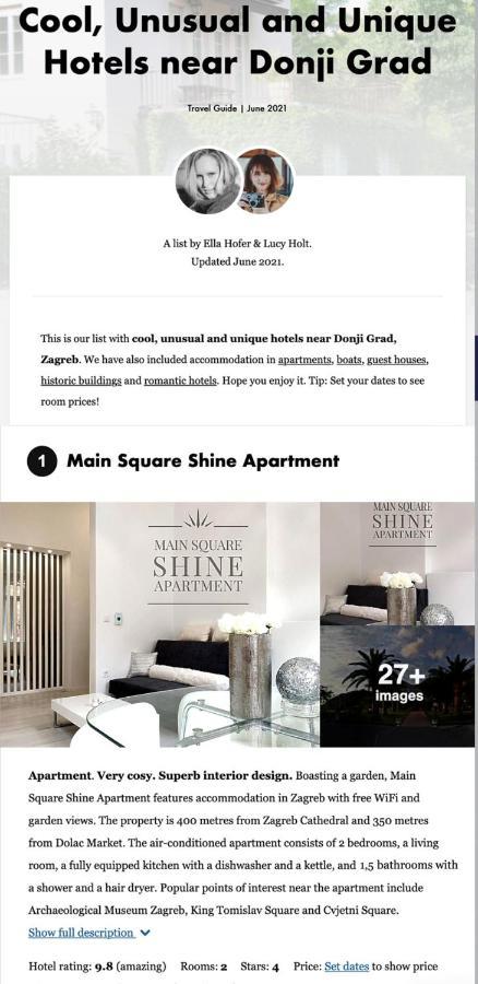 Luxurios And Historic Apartment "Shine" - Right On The Main Square زغرب المظهر الخارجي الصورة