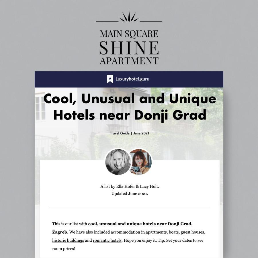 Luxurios And Historic Apartment "Shine" - Right On The Main Square زغرب المظهر الخارجي الصورة